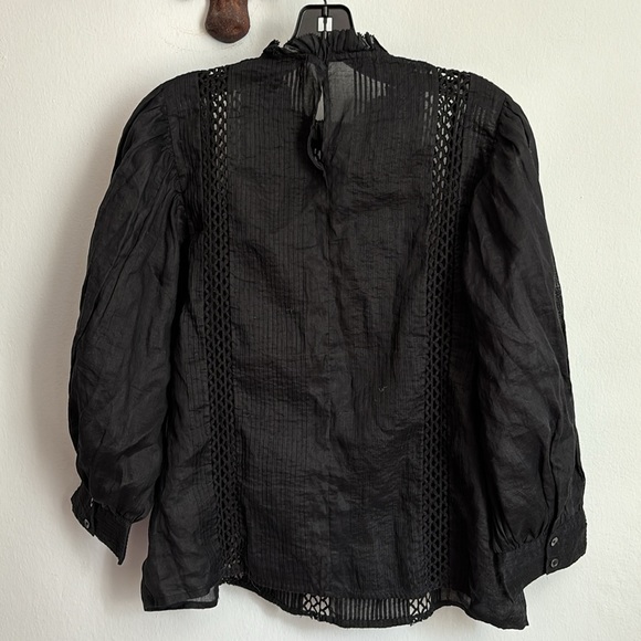 Frame black lace 3/4 sleeve top - Picture 3 of 3